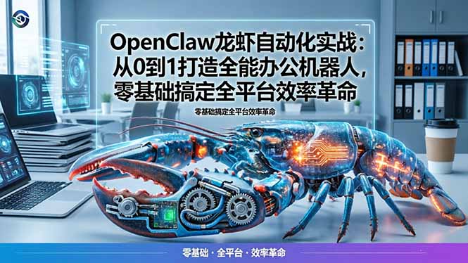 OpenClaw龙虾自动化实战：从0到1打造全能办公机器人，零基础搞定全平台效率革命-副业网