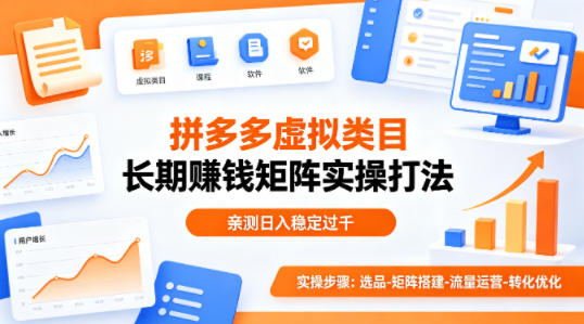 做拼多多虚拟类目想长期賺钱？这套矩阵实操打法，亲测日入稳定过千【揭秘】-副业网
