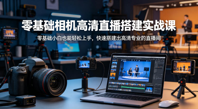 零基础相机高清直播间搭建实战课，小白也能轻松上手，快速搭建出高清专业的直播间-副业网