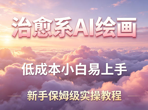 治愈系AI绘画提示词项目，低成本小白易上手，每天10分钟，新手保姆级实操教程-副业网