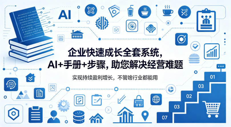 企业快速成长全套系统，AI+手册+步骤，助您解决经营难题，实现持续盈利增长，不管啥行业都能用-副业网