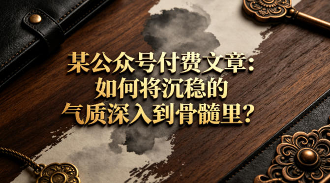 某公众号付费文章：如何将沉稳的气质深入到骨髓里？-副业网
