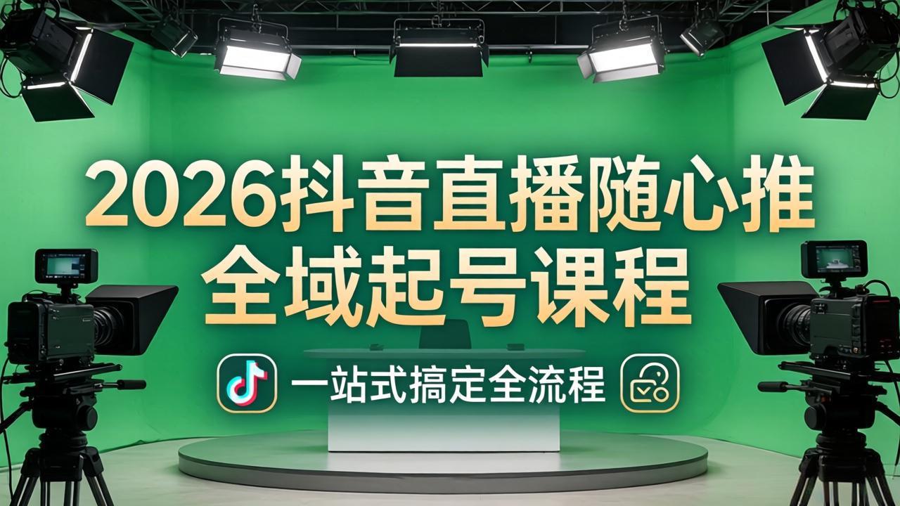 2026抖音直播随心推全域起号课程：一站式搞定直播起号、稳号、放量全流程(更新4月-副业网