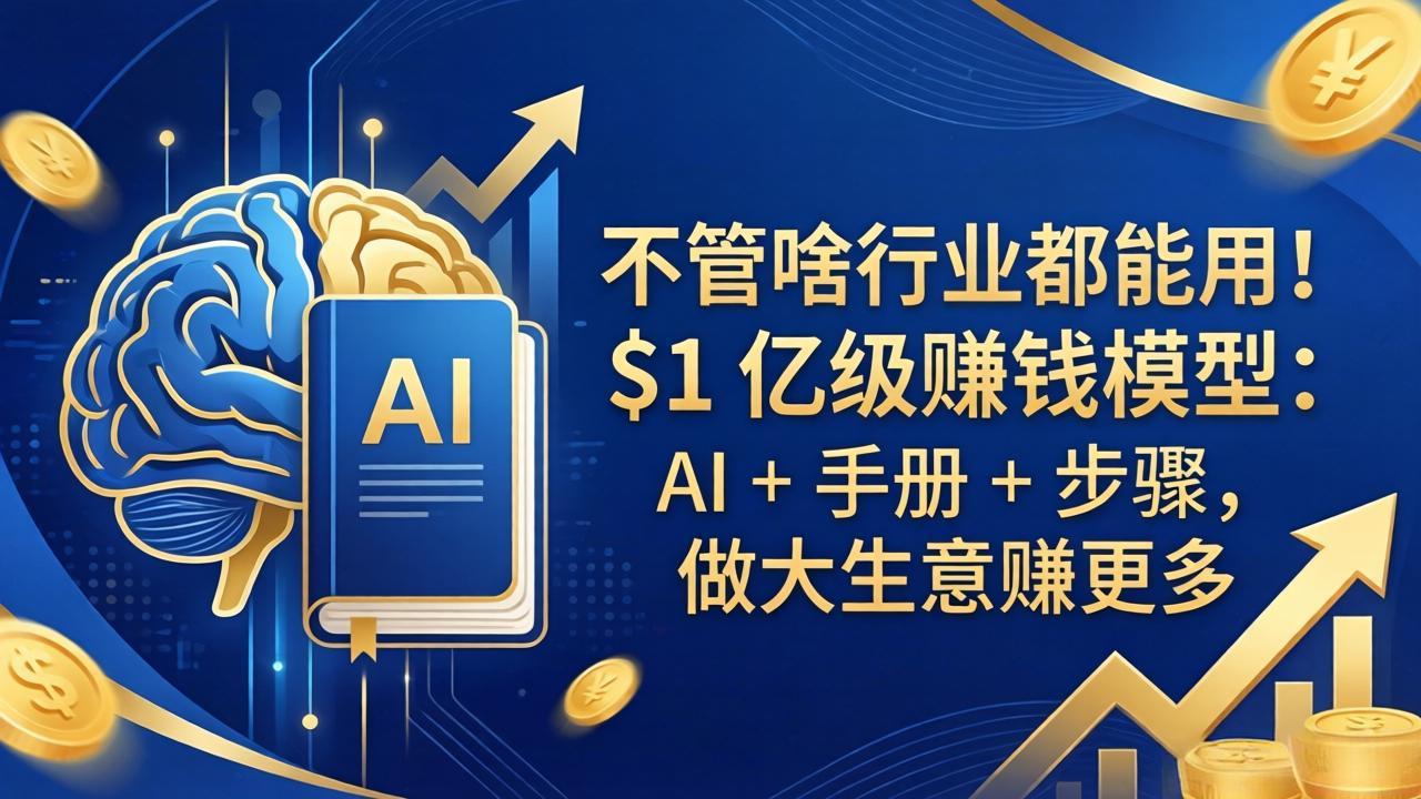 不管啥行业都能用！$1 亿级赚钱模型：AI + 手册 + 步骤，做大生意赚更多-副业网