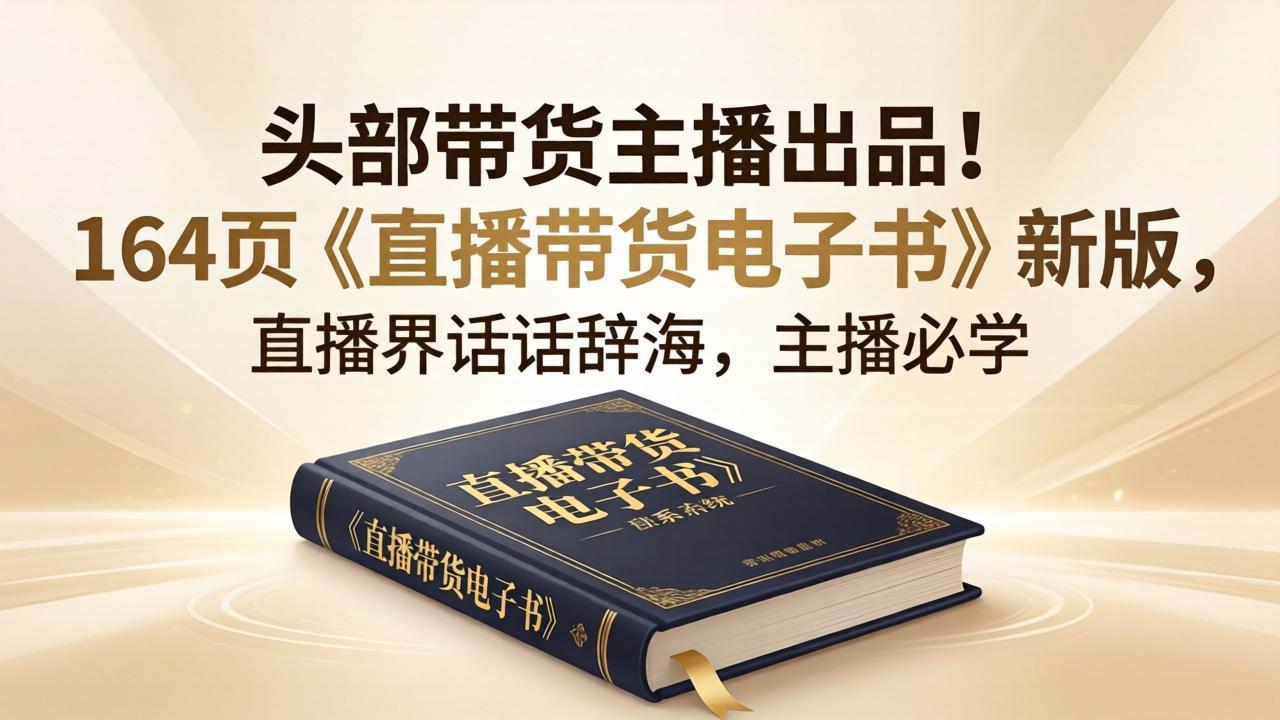 头部带货主播出品！164页《直播带货电子书》新版，直播界话术辞海，主播必学-副业网