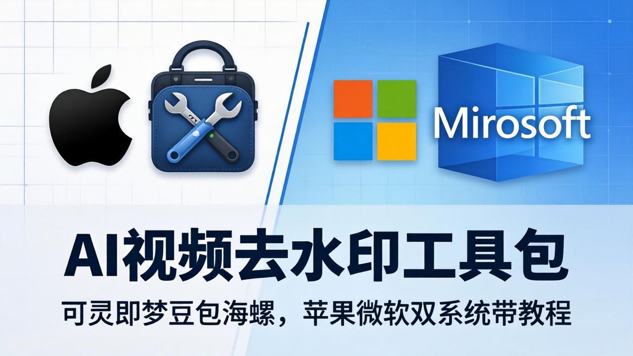 AI视频去水印工具包：可灵即梦豆包海螺，苹果微软双系统带教程-副业网