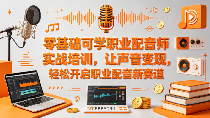 零基础可学职业配音师实战培训，让声音变现，轻松开启职业配音新赛道-副业网
