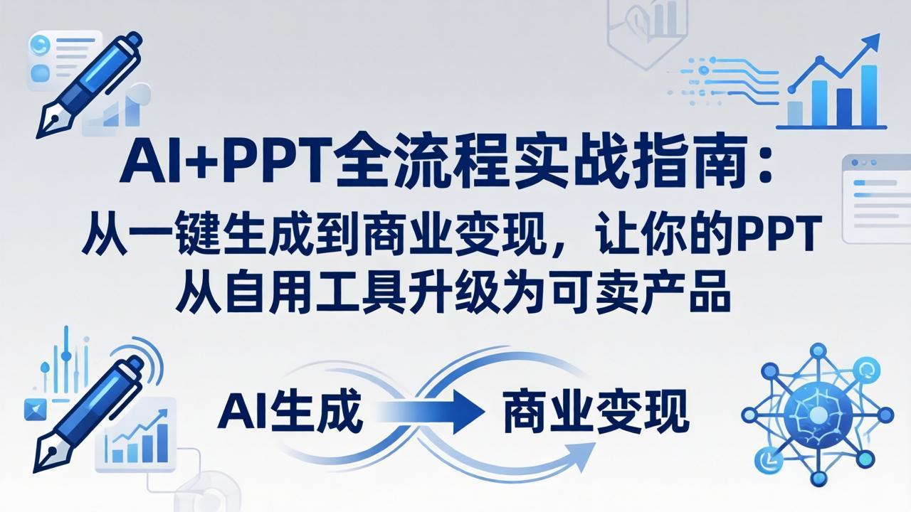 AI+PPT全流程实战指南-更新4月21：从一键生成到商业变现，让你的PPT从自用工具升级为可卖产品-副业网