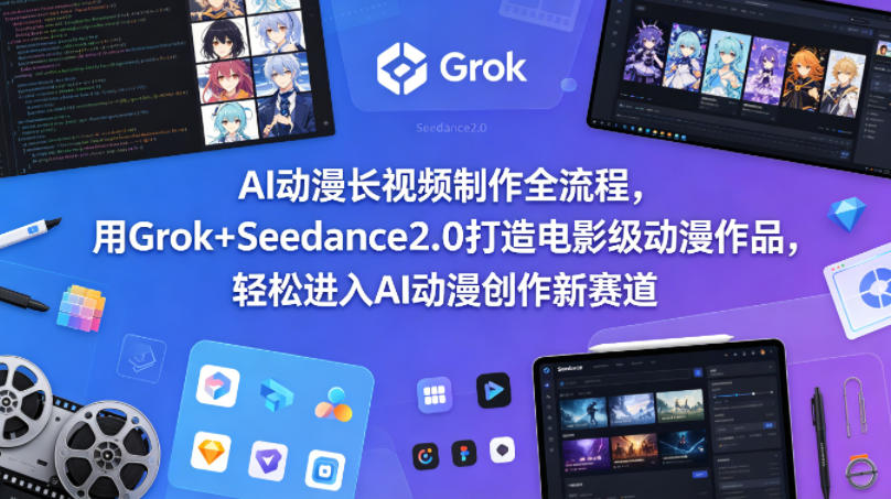 AI动漫长视频制作全流程，用Grok+Seedance2.0打造电影级动漫作品，轻松进入AI动漫创作新赛道-副业网