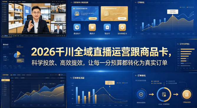 2026千川全域直播运营跟商品卡，科学投放、高效提效，让每一分预算都转化为真实订单-副业网