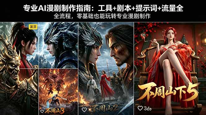 专业AI漫剧制作指南：工具+剧本+提示词+流量全流程，零基础也能玩转专业漫剧制作-副业网