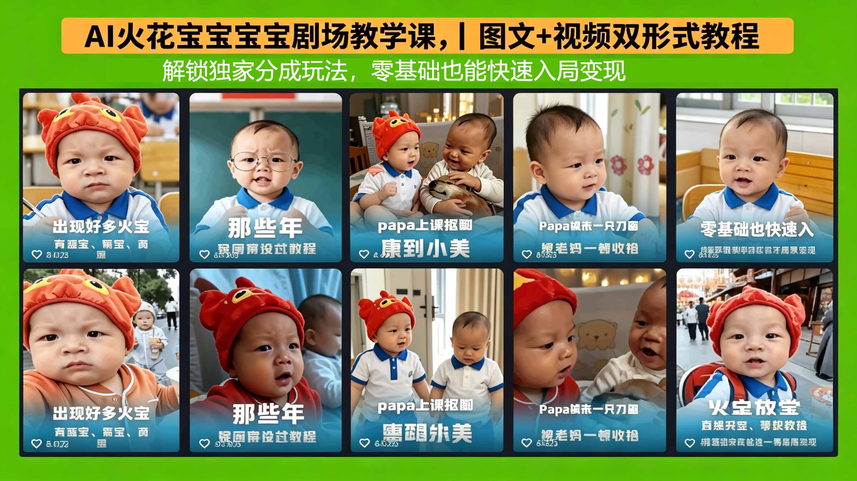 AI火花宝宝宝宝剧场教学课，图文+视频双形式教程，解锁独家分成玩法，零基础也能快速入局变现-副业网