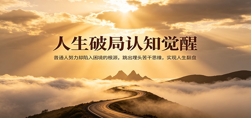人生破局认知觉醒，普通人努力却陷入困境的根源，跳出埋头苦干思维，实现人生翻盘-副业网