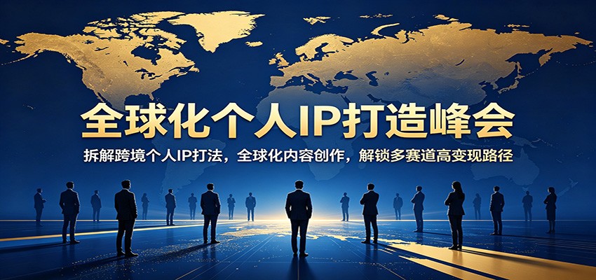 全球化个人IP打造峰会：拆解跨境个人IP打法，全球化内容创作，解锁多赛道高变现路径-副业网