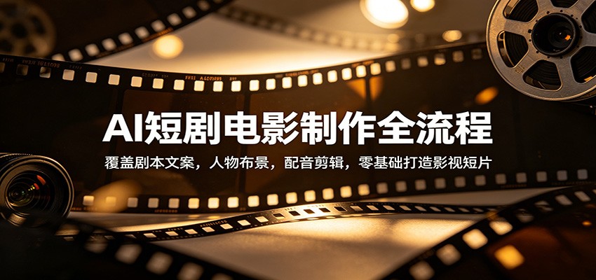 AI短剧电影制作全流程：覆盖剧本文案，人物布景，配音剪辑，零基础打造影视短片-副业网