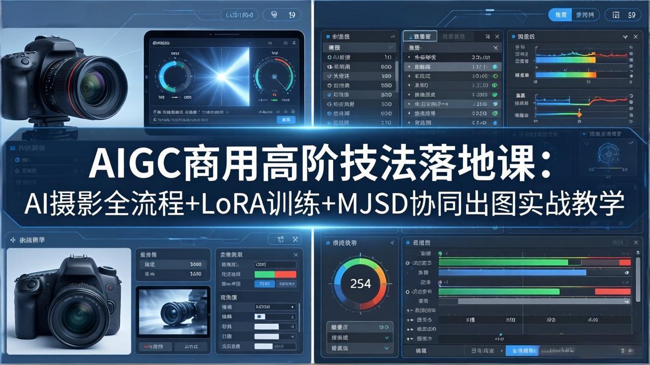 AIGC商用高阶技法落地课：AI摄影全流程+LoRA训练+MJSD协同出图实战教学-副业网