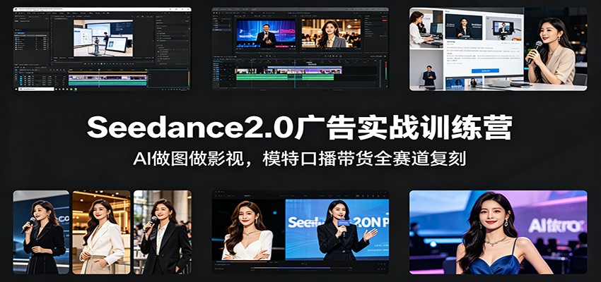 Seedance2.0广告实战训练营：AI做图做影视，模特口播带货全赛道复刻-副业网