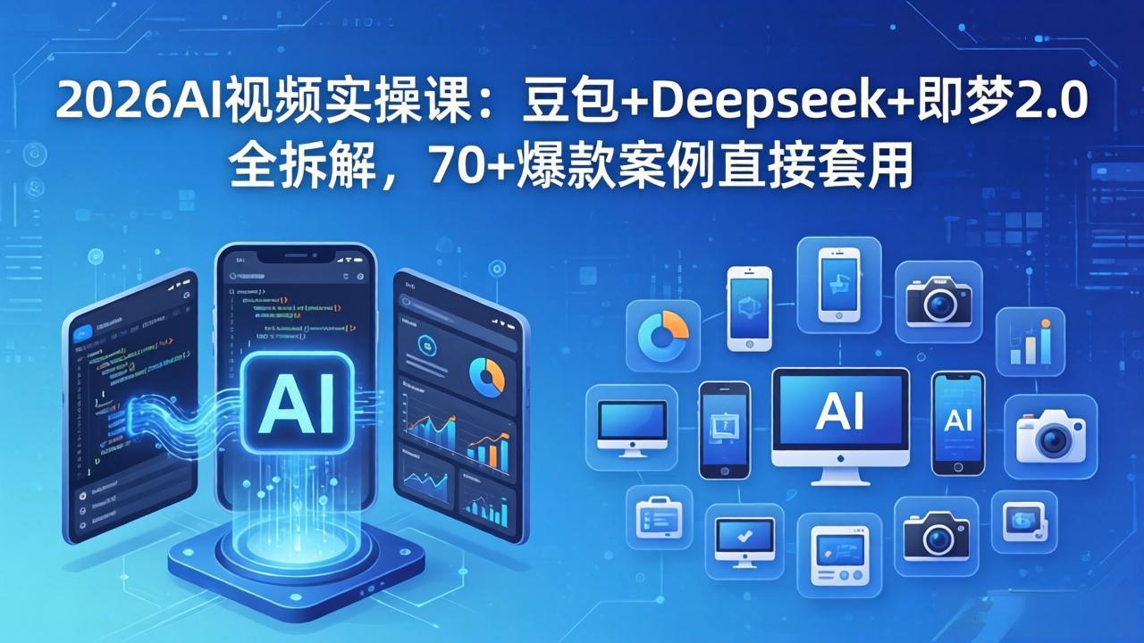 2026AI视频实操课：豆包+Deepseek+即梦2.0全拆解，70+爆款案例直接套用-副业网