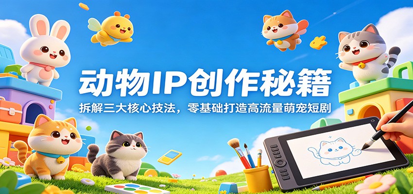 动物IP创作秘籍：拆解三大核心技法，零基础打造高流量萌宠短剧-副业网