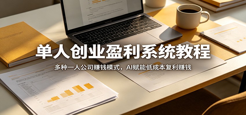 单人创业盈利系统教程：多种一人公司赚钱模式，AI赋能低成本复利赚钱-副业网