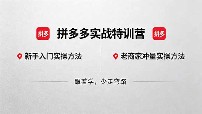 拼多多实战特训营(更新5月3-副业网