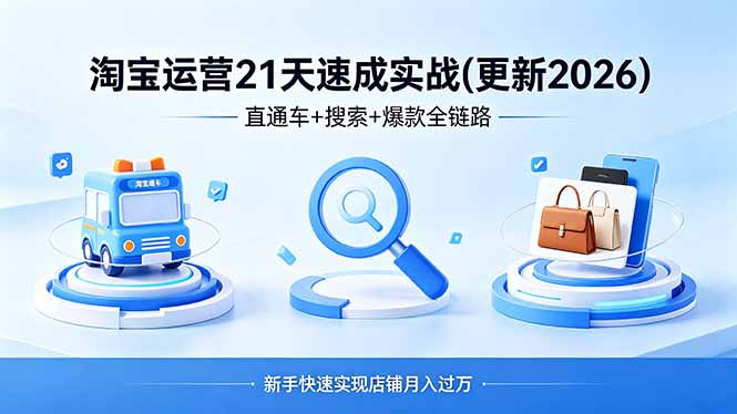 淘宝运营21天速成实战(更新4月-副业网