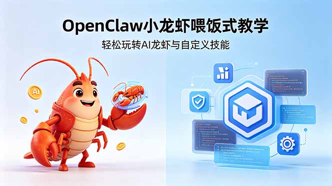 不用懂技术！OpenClaw小龙虾喂饭式教学，轻松玩转AI龙虾与自定义技能-副业网
