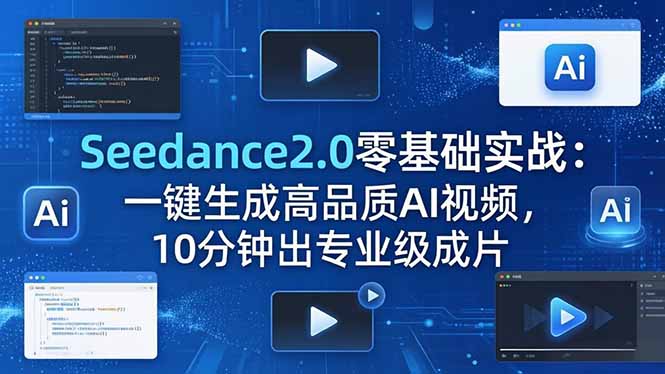 Seedance2.0零基础实战：一键生成高品质AI视频，10分钟出专业级成片-副业网