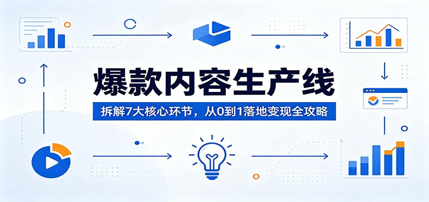 爆款内容生产线：拆解7大核心环节，从0到1落地变现全攻略-副业网