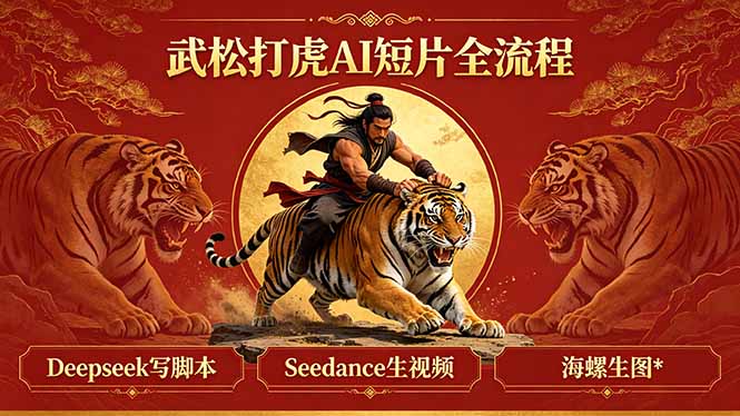 武松打虎AI短片全流程：Deepseek写脚本+Seedance生视频+海螺生图-副业网