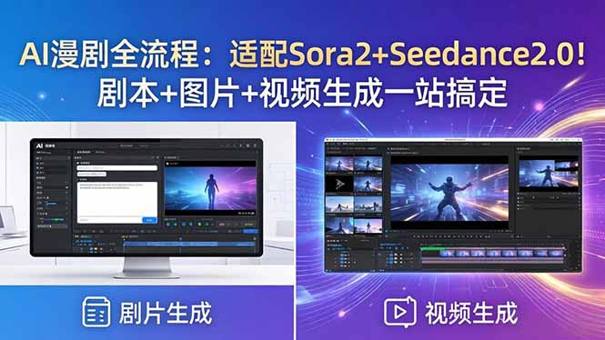 AI漫剧全流程：适配Sora2+Seedance2.0！剧本+图片+视频生成一站搞定-副业网
