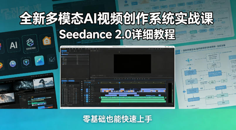 全新多模态AI视频创作系统实战课，Seedance 2.0详细教程，零基础也能快速上手-副业网