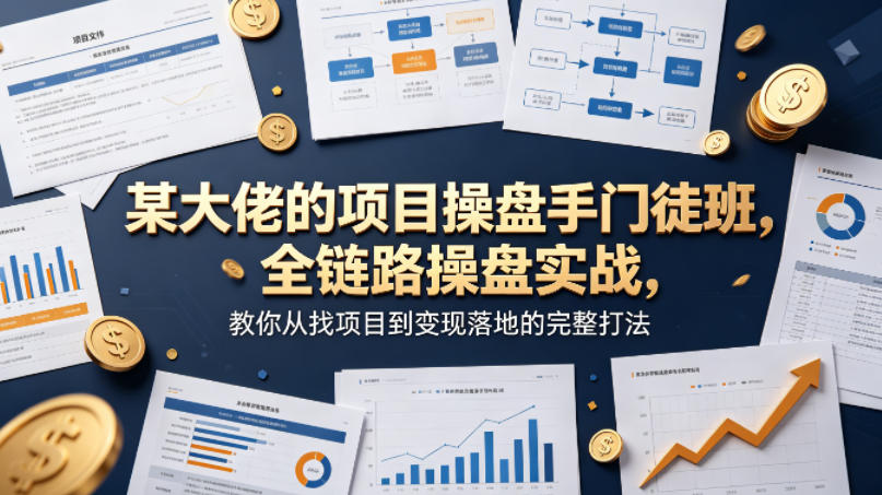 某大佬的项目操盘手门徒班，全链路操盘实战，教你从找项目到变现落地的完整打法-副业网