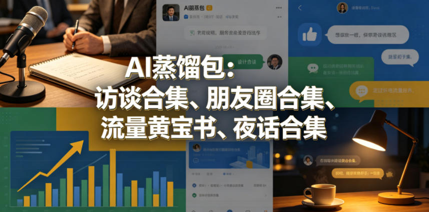 AI蒸馏包：访谈合集、朋友圈合集、流量黄宝书、夜话合集【文档】-副业网