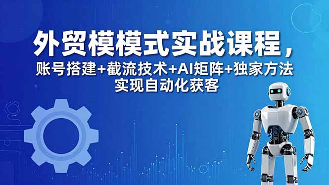 外贸新模式实战课程-更新5月，账号搭建+截流技术+AI矩阵+独家方法实现自动化获客-副业网
