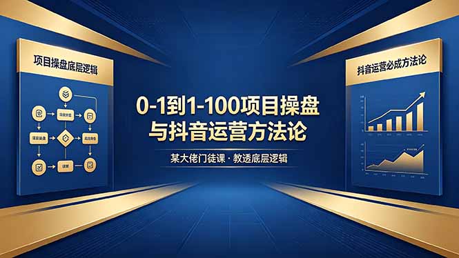 0-1到1-100怎么建？某大佬门徒课教透项目操盘底层逻辑+抖音运营必成方法论-副业网