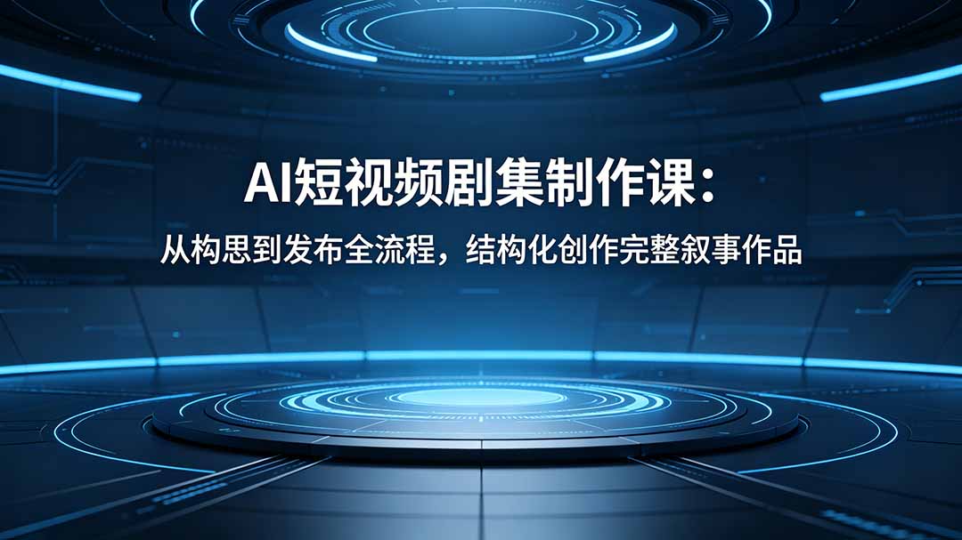 AI短视频剧集制作课：从构思到发布全流程，结构化创作完整叙事作品-副业网
