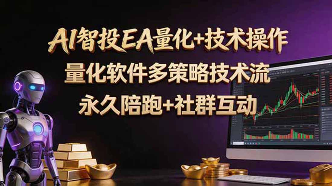 AI智投EA量化操作技术训练营，软件自动操作，简单学习轻松上入手日入30-100U-副业网