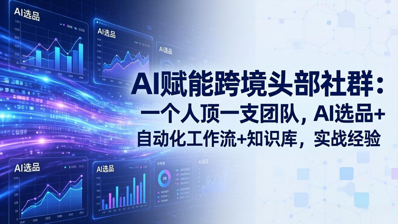 AI赋能跨境头部社群-更新5月：一个人顶一支团队，AI选品+自动化工作流+知识库，实战经验-副业网