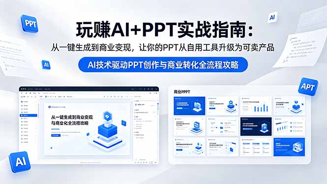 玩赚AI+PPT实战指南-更新5月13：从一键生成到商业变现，让你的PPT从自用工具升级为可卖产品-副业网