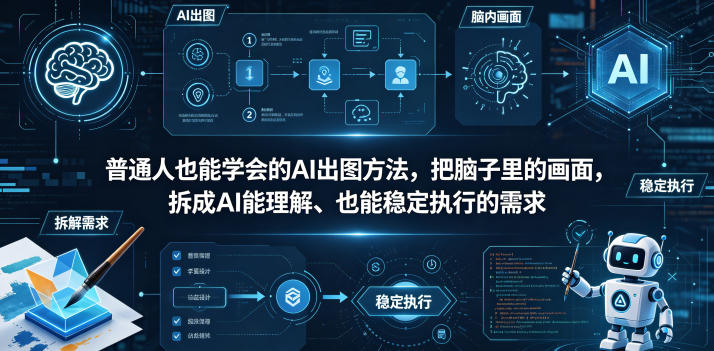 普通⼈也能学会的AI出图⽅法，把脑子里的画面，拆成AI能理解、也能稳定执行的需求【文档】-副业网