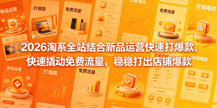 2026淘系全站结合新品运营快速打爆款，快速撬动免费流量，稳稳打出店铺爆款(更新5月12日)-副业网