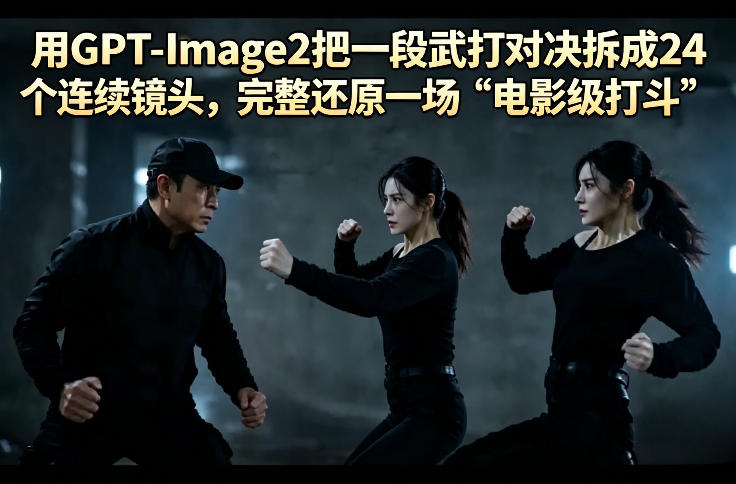 用GPT-Image2把一段武打对决拆成24个连续镜头，完整还原一场“电影级打斗”-副业网