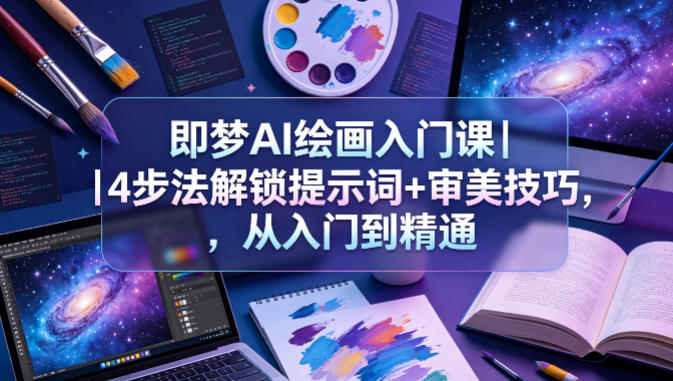 即梦AI绘画入门课｜4步法解锁提示词+审美技巧，从入门到精通-副业网
