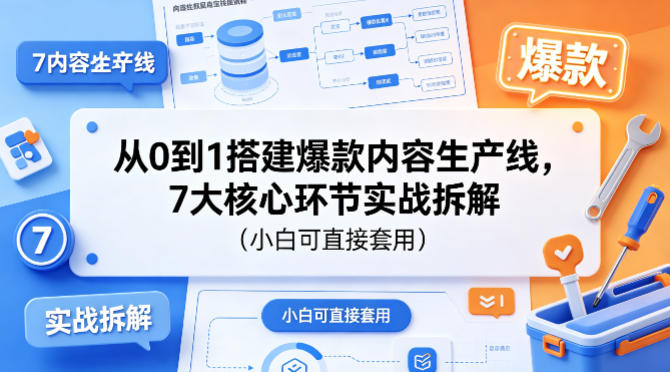从0到1搭建爆款内容生产线，7大核心环节实战拆解(小白可直接套用)-副业网