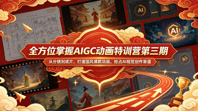 全方位掌握AIGC动画特训营第三期，从分镜到成片，打造国风爆款动画，抢占AI视觉创作赛道红利-副业网