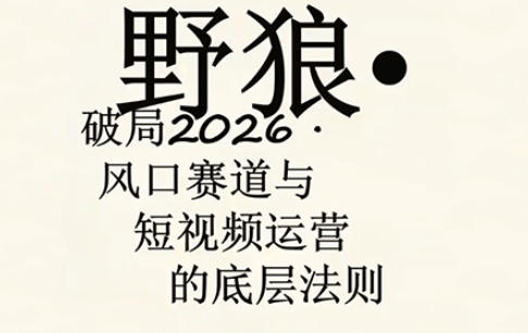 野狼团队·多平台实操运营课，覆盖AI口播、服装、好物、漫剪等热门玩法(更新4月29日)-副业网