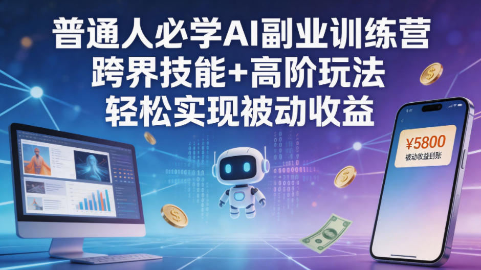 普通人必学AI副业训练营跨界技能+高阶玩法轻松实现被动收益-副业网