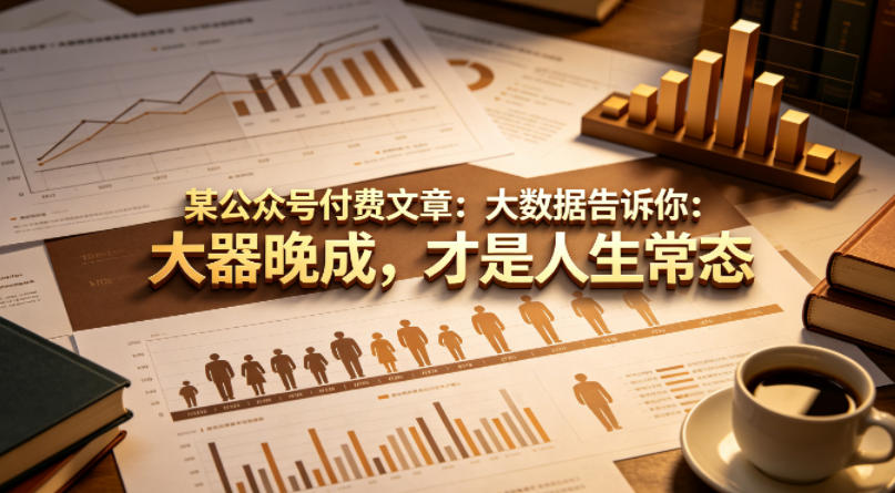 某公众号付费文章：大数据告诉你：大器晚成，才是人生常态-副业网