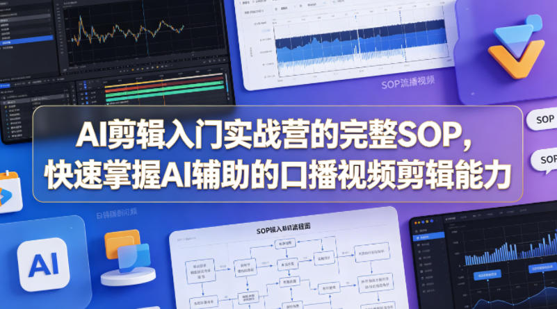 AI剪辑入门实战营的完整SOP，快速掌握AI辅助的口播视频剪辑能力-副业网